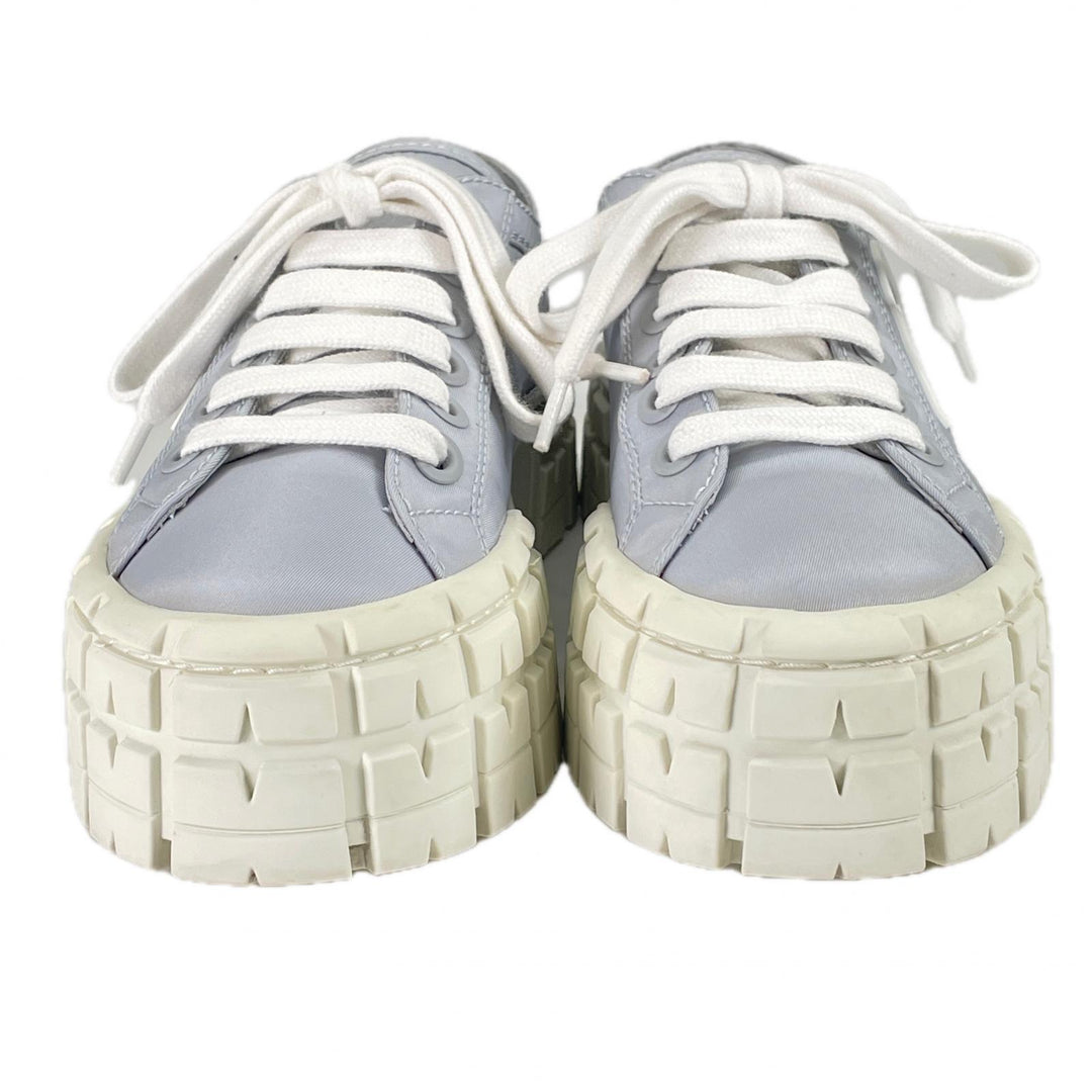 Great PRADA sneakers Re-Nylon double wheel triangle logo blue Nylon Women 35.5