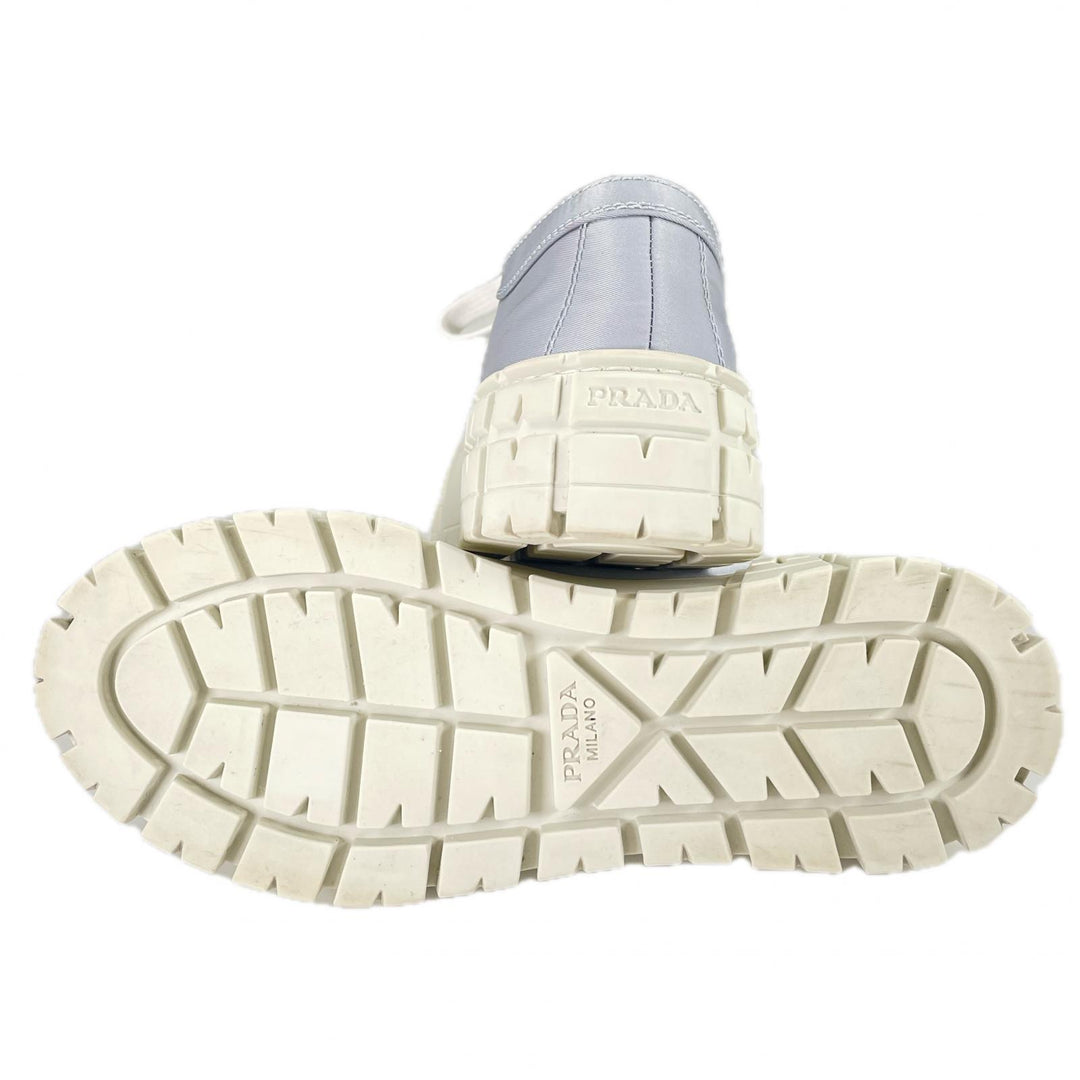 Great PRADA sneakers Re-Nylon double wheel triangle logo blue Nylon Women 35.5