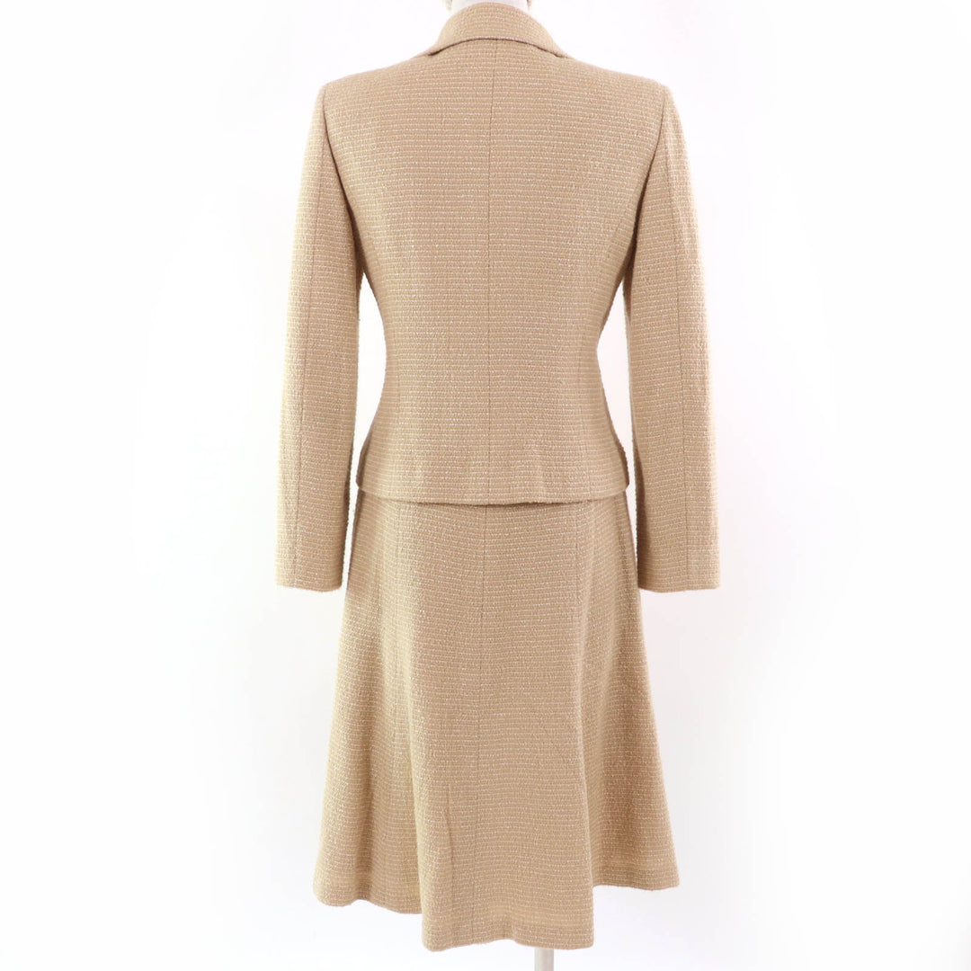 Great CHANEL two-piece set COCO Mark Tweed beige Women 38 02C P18870V10901