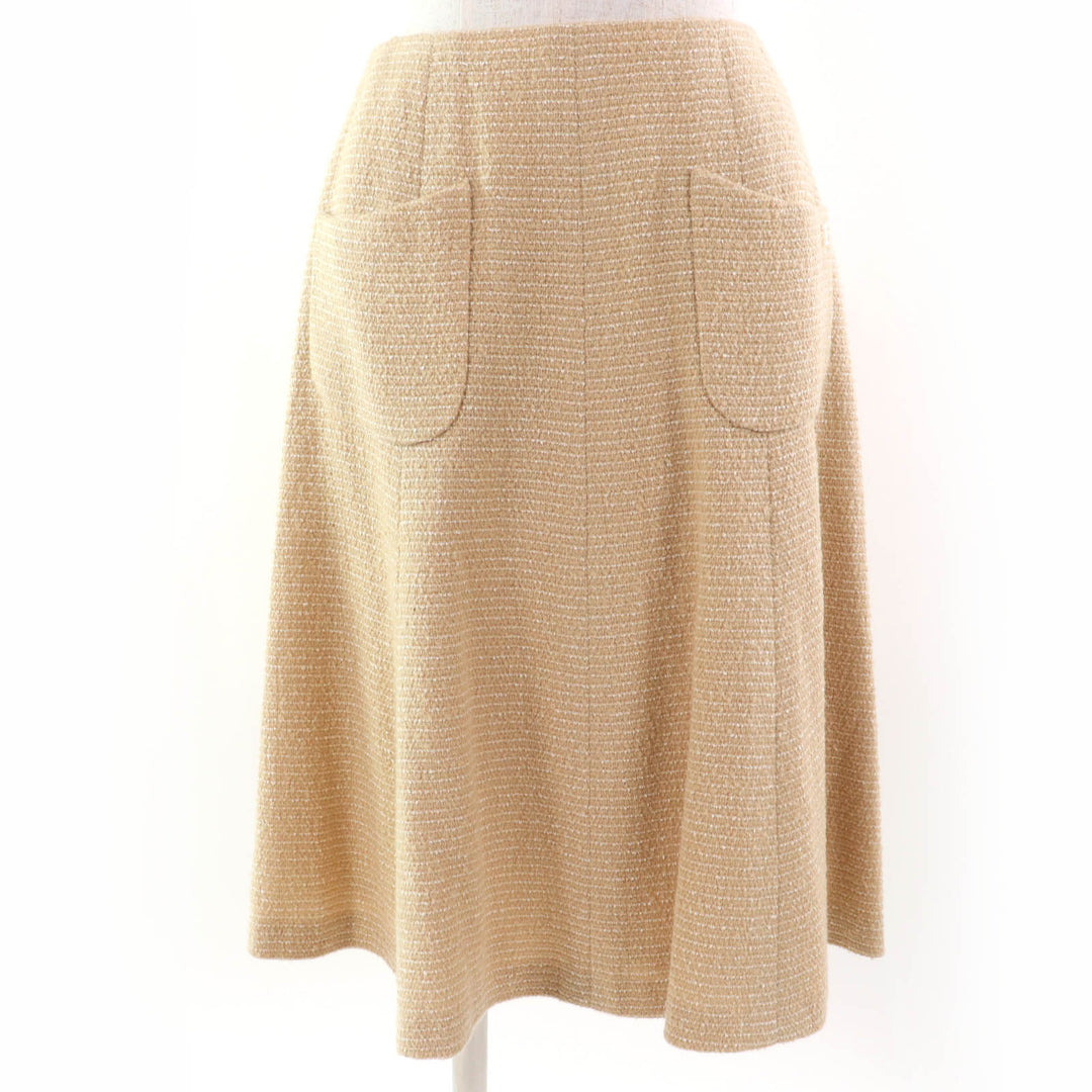 Great CHANEL two-piece set COCO Mark Tweed beige Women 38 02C P18870V10901
