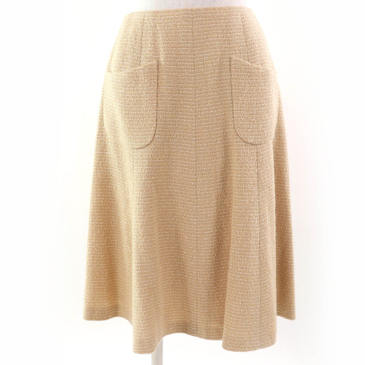 Great CHANEL two-piece set COCO Mark Tweed beige Women 38 02C P18870V10901