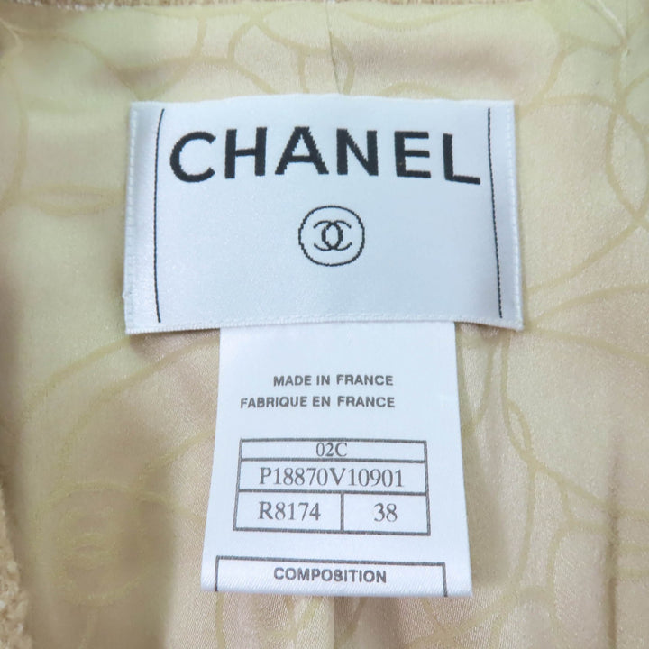 Great CHANEL two-piece set COCO Mark Tweed beige Women 38 02C P18870V10901