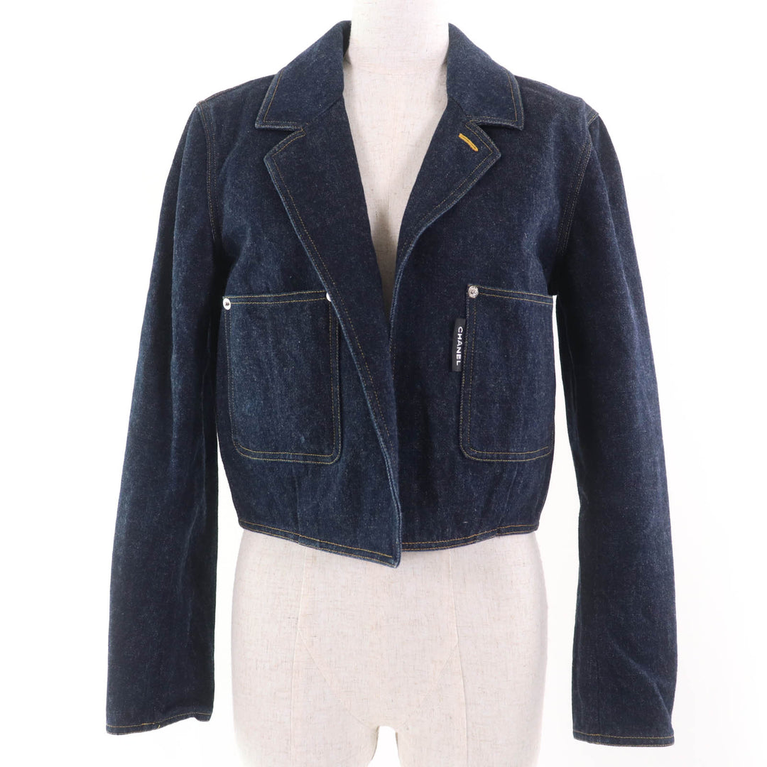 Great CHANEL Denim Jacket Indigo cotton Women