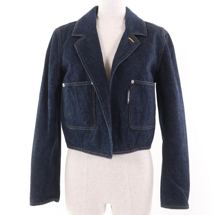 Great CHANEL Denim Jacket Indigo cotton Women