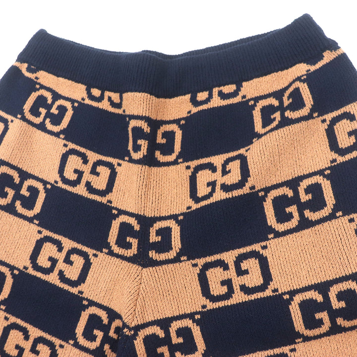 Excellent GUCCI Shorts GG cotton jacquard knit shorts Brown navy cotton mens S