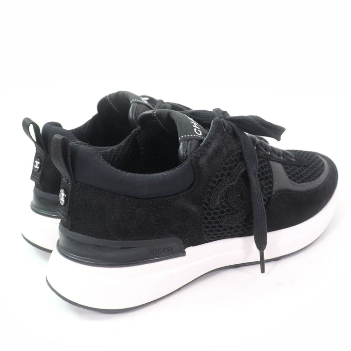 CHANEL Low cut sneakers COCO Mark COCO Button black Women 36 22P G38800