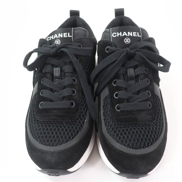 CHANEL Low cut sneakers COCO Mark COCO Button black Women 36 22P G38800