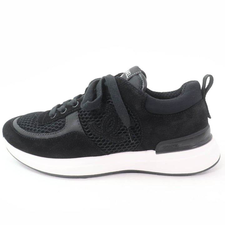 CHANEL Low cut sneakers COCO Mark COCO Button black Women 36 22P G38800
