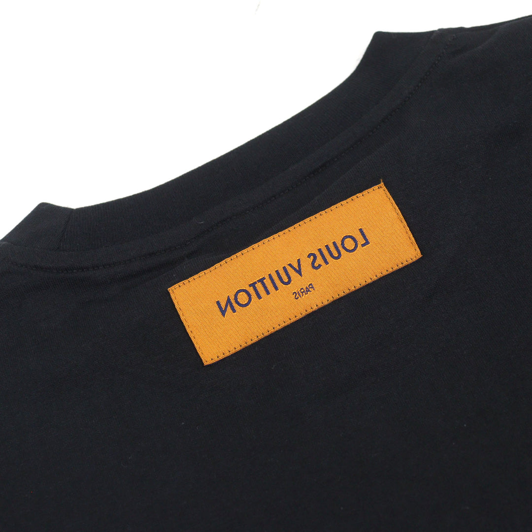 Pristine LOUIS VUITTON Short sleeve T-shirt Black White cotton mens S HOY10W