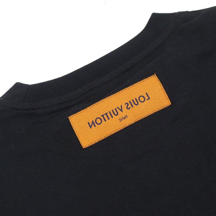 Pristine LOUIS VUITTON Short sleeve T-shirt Black White cotton mens S HOY10W