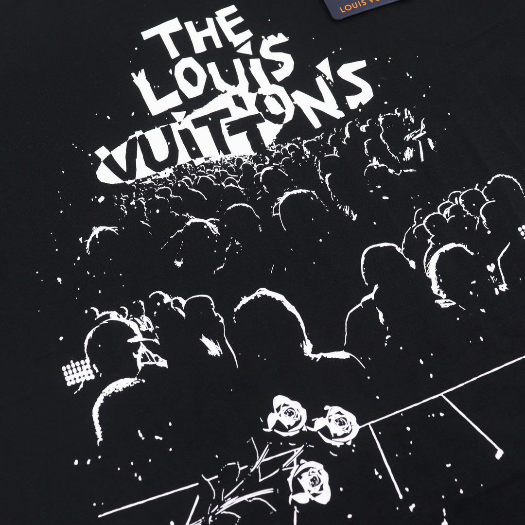 Pristine LOUIS VUITTON Short sleeve T-shirt Black White cotton mens S HOY10W