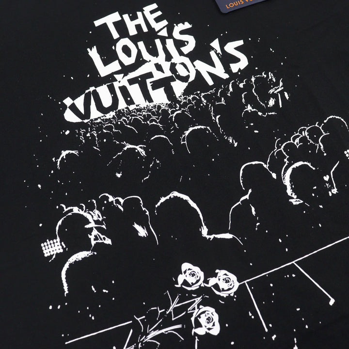 Pristine LOUIS VUITTON Short sleeve T-shirt Black White cotton mens S HOY10W