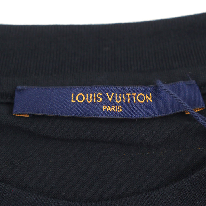 Pristine LOUIS VUITTON Short sleeve T-shirt Black White cotton mens S HOY10W