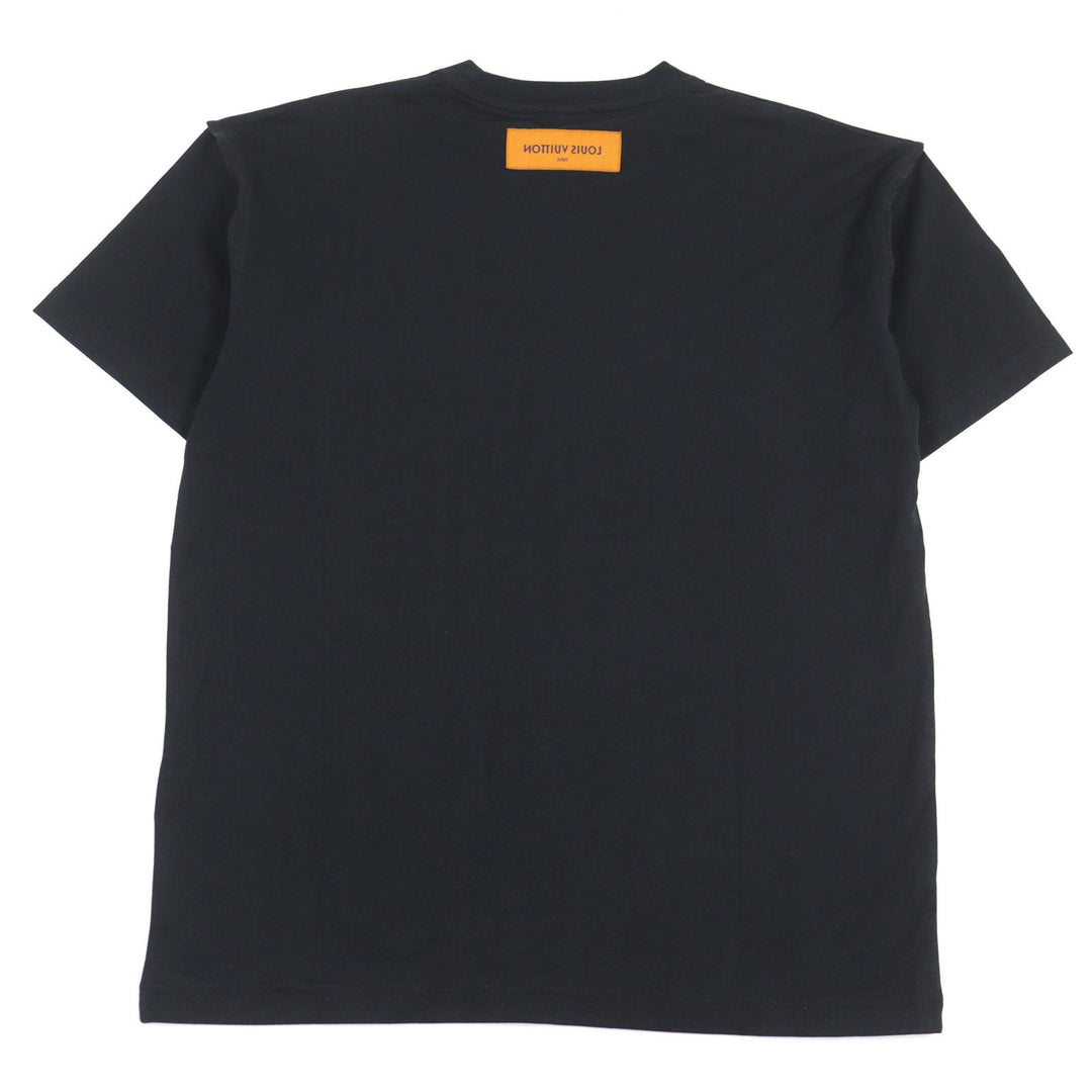 Pristine LOUIS VUITTON Short sleeve T-shirt Black White cotton mens S HOY10W
