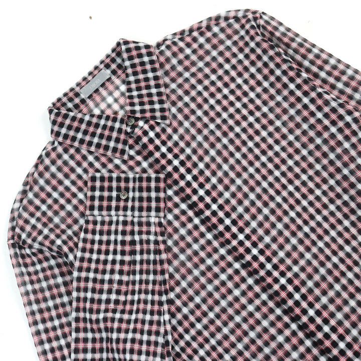 Excellent DIOR Long sleeve shirt pink black white cotton mens 38 293C516A5571