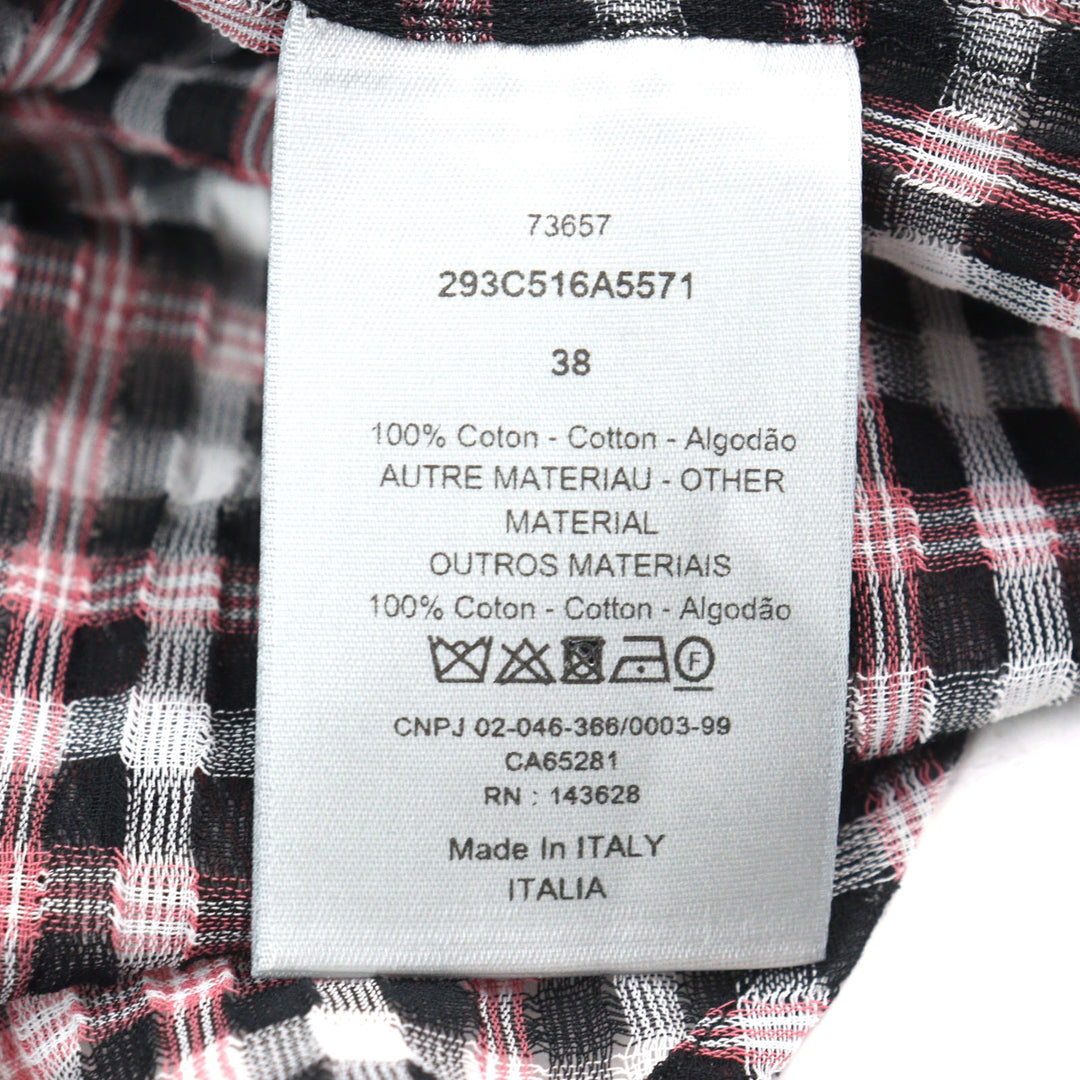 Excellent DIOR Long sleeve shirt pink black white cotton mens 38 293C516A5571