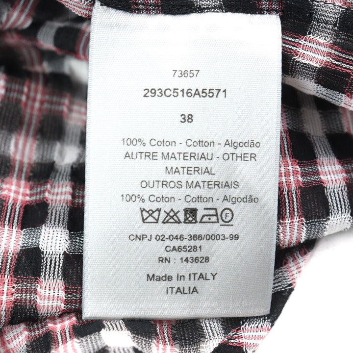 Excellent DIOR Long sleeve shirt pink black white cotton mens 38 293C516A5571