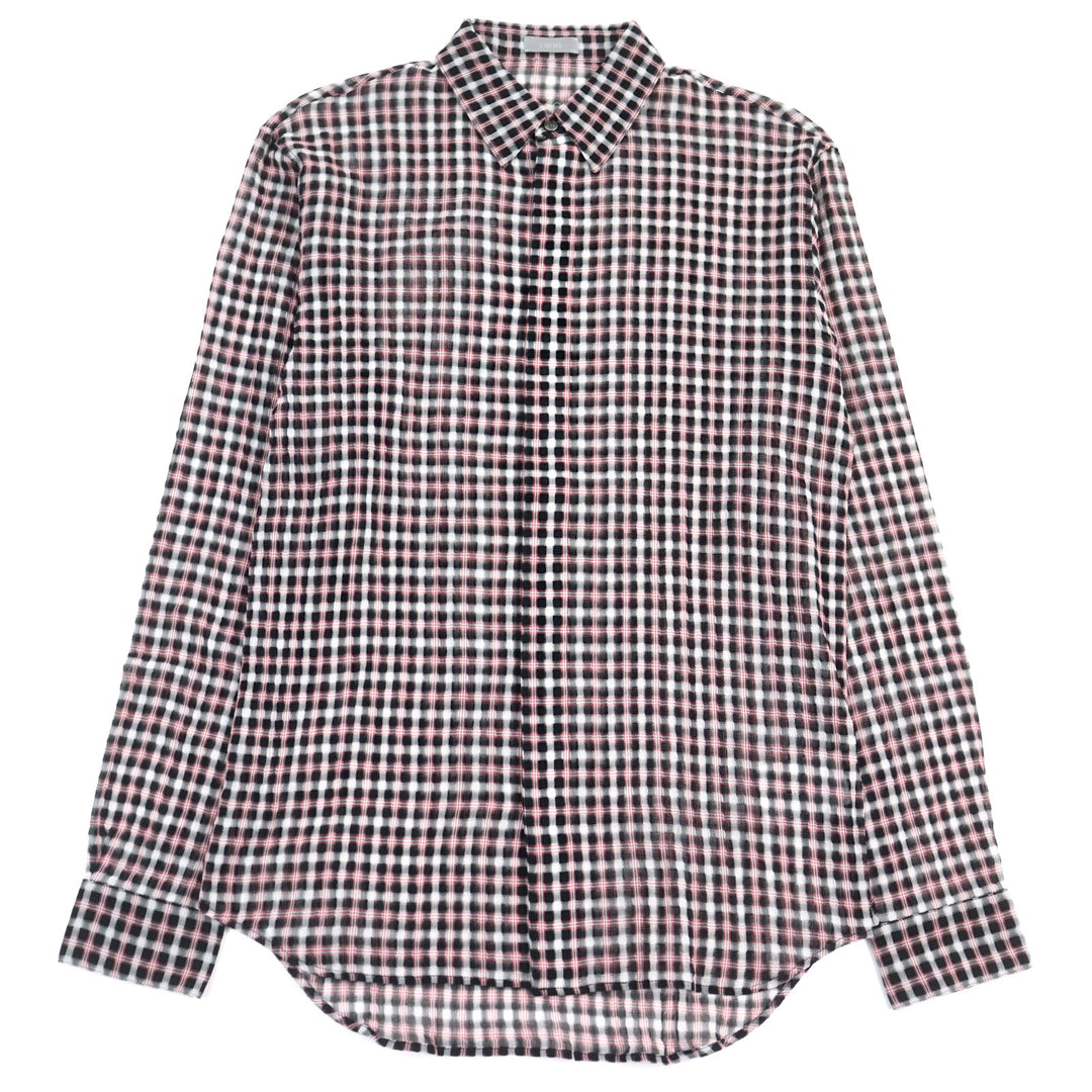 Excellent DIOR Long sleeve shirt pink black white cotton mens 38 293C516A5571