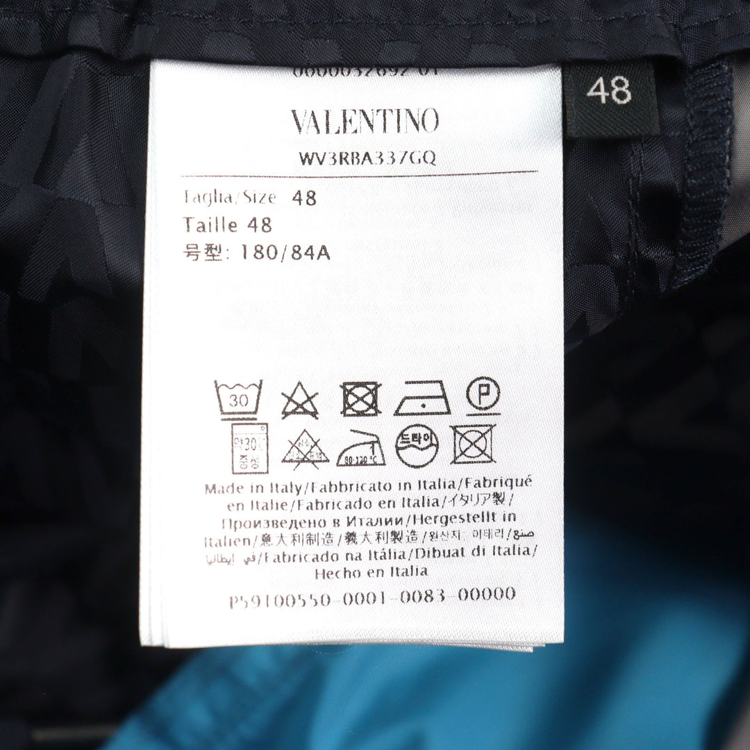 Excellent VALENTINO Pants Navy Gray Blue Nylon mens 48 WV3RBA337GQ