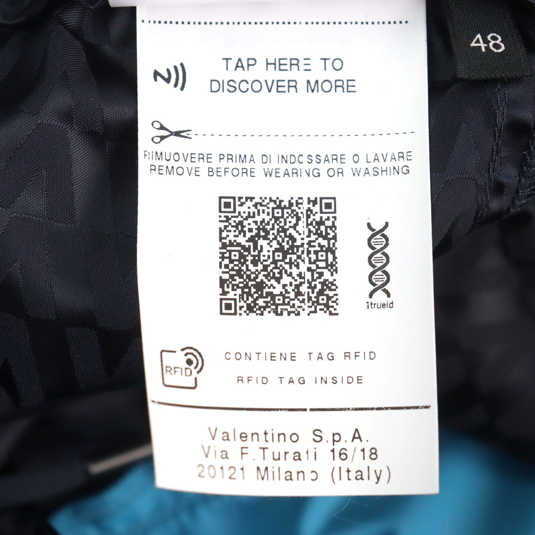 Excellent VALENTINO Pants Navy Gray Blue Nylon mens 48 WV3RBA337GQ