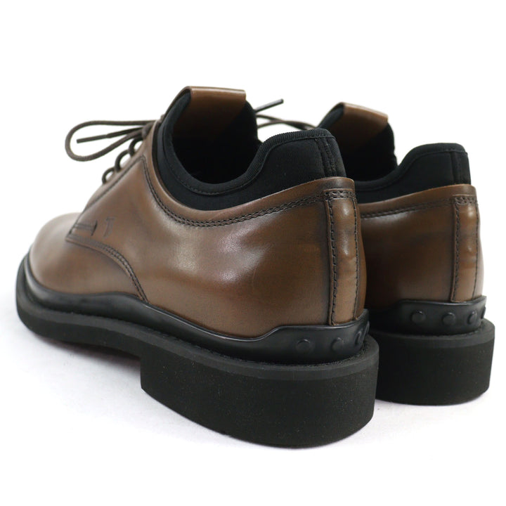 Pristine TOD’S Leather shoes ALL.NEOPRENE URBAN Brown leather mens 5
