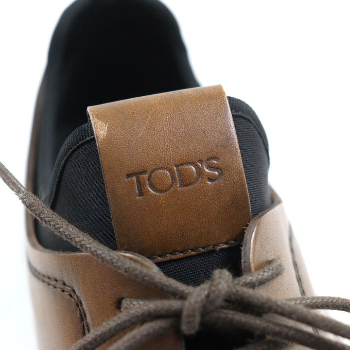 Pristine TOD’S Leather shoes ALL.NEOPRENE URBAN Brown leather mens 5