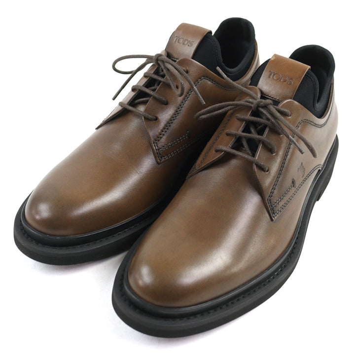 Pristine TOD’S Leather shoes ALL.NEOPRENE URBAN Brown leather mens 5