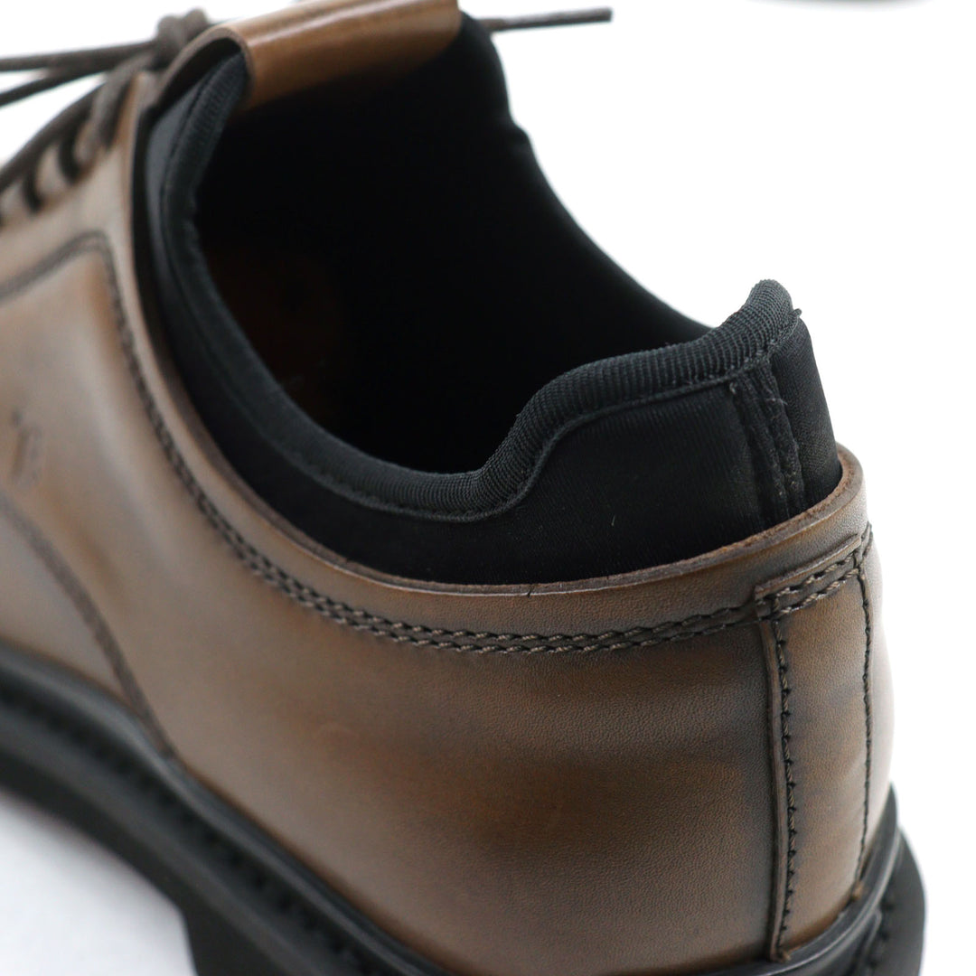 Pristine TOD’S Leather shoes ALL.NEOPRENE URBAN Brown leather mens 5