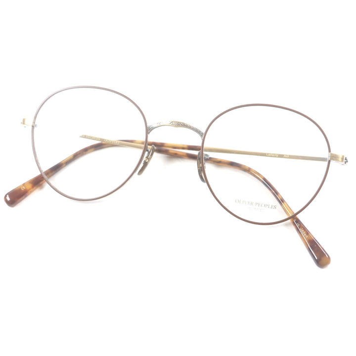 Pristine OLIVER PEOPLES Glasses Lafferty AG Antique Gold Clear Brown mens