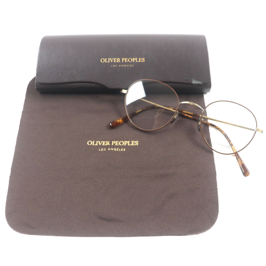 Pristine OLIVER PEOPLES Glasses Lafferty AG Antique Gold Clear Brown mens