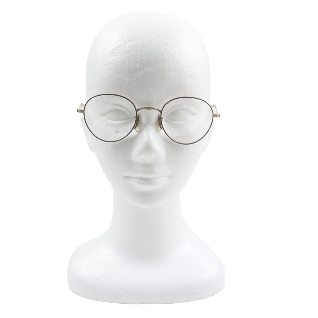 Pristine OLIVER PEOPLES Glasses Lafferty AG Antique Gold Clear Brown mens