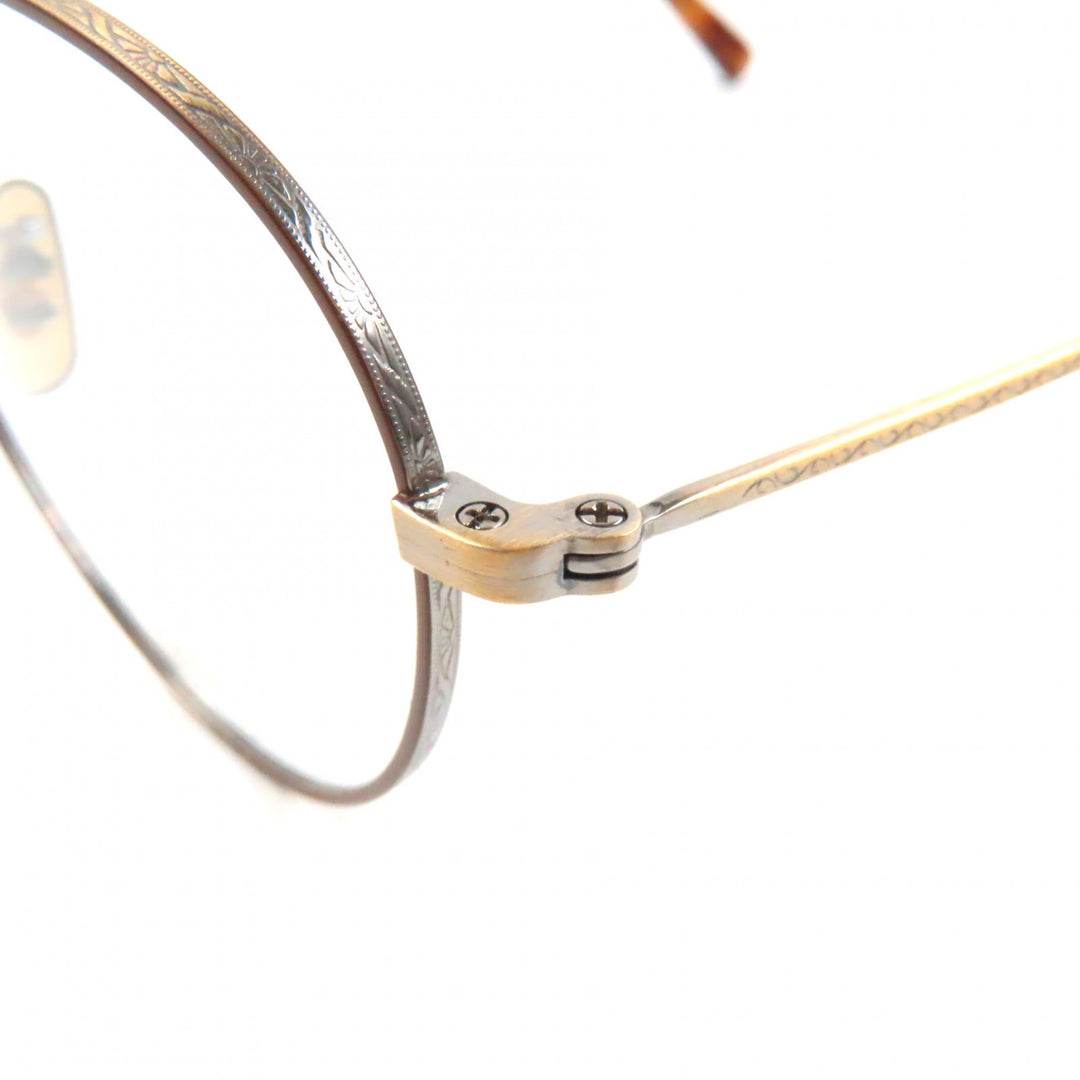 Pristine OLIVER PEOPLES Glasses Lafferty AG Antique Gold Clear Brown mens