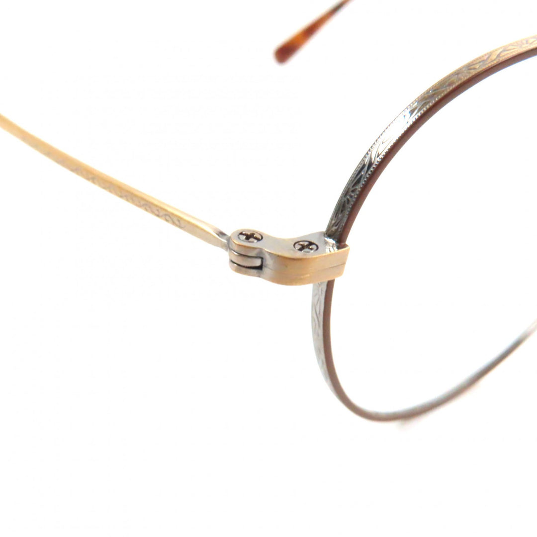 Pristine OLIVER PEOPLES Glasses Lafferty AG Antique Gold Clear Brown mens