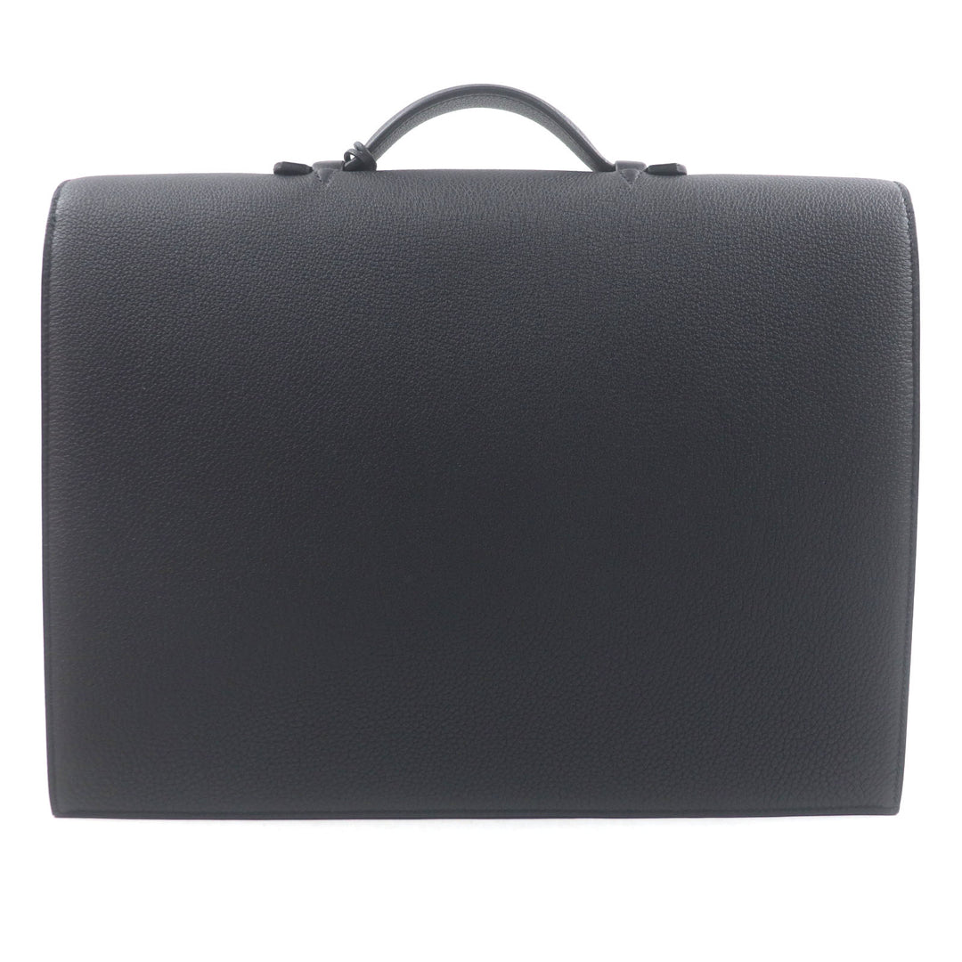 Pristine HERMES Briefcase Sac Adepeche 38 black Togo Leather mens