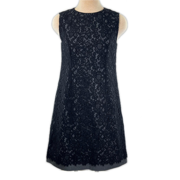 Excellent FOXEY one piece Floral print all-lace sleeveless black wool Women 38