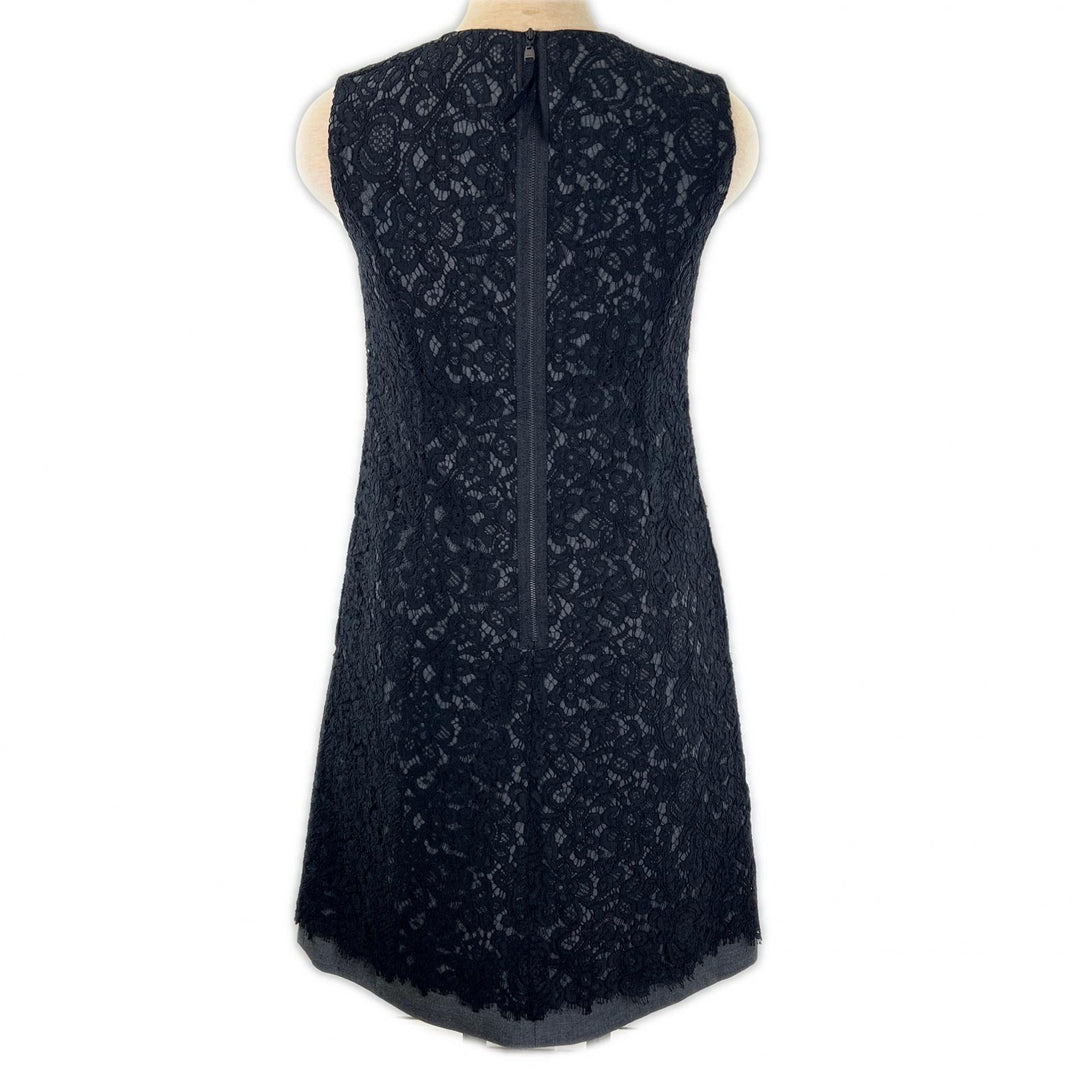 Excellent FOXEY one piece Floral print all-lace sleeveless black wool Women 38