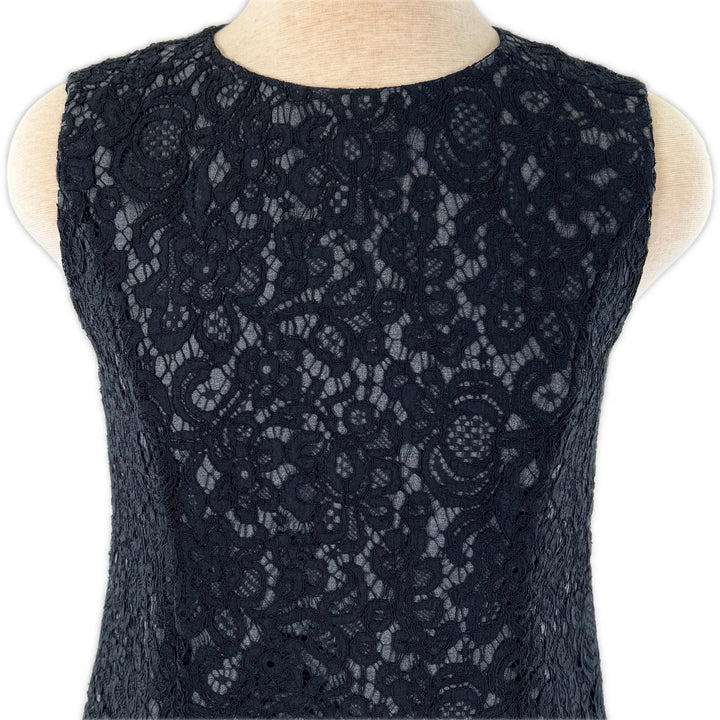 Excellent FOXEY one piece Floral print all-lace sleeveless black wool Women 38