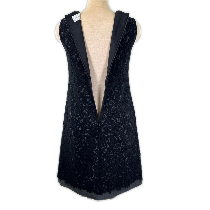 Excellent FOXEY one piece Floral print all-lace sleeveless black wool Women 38