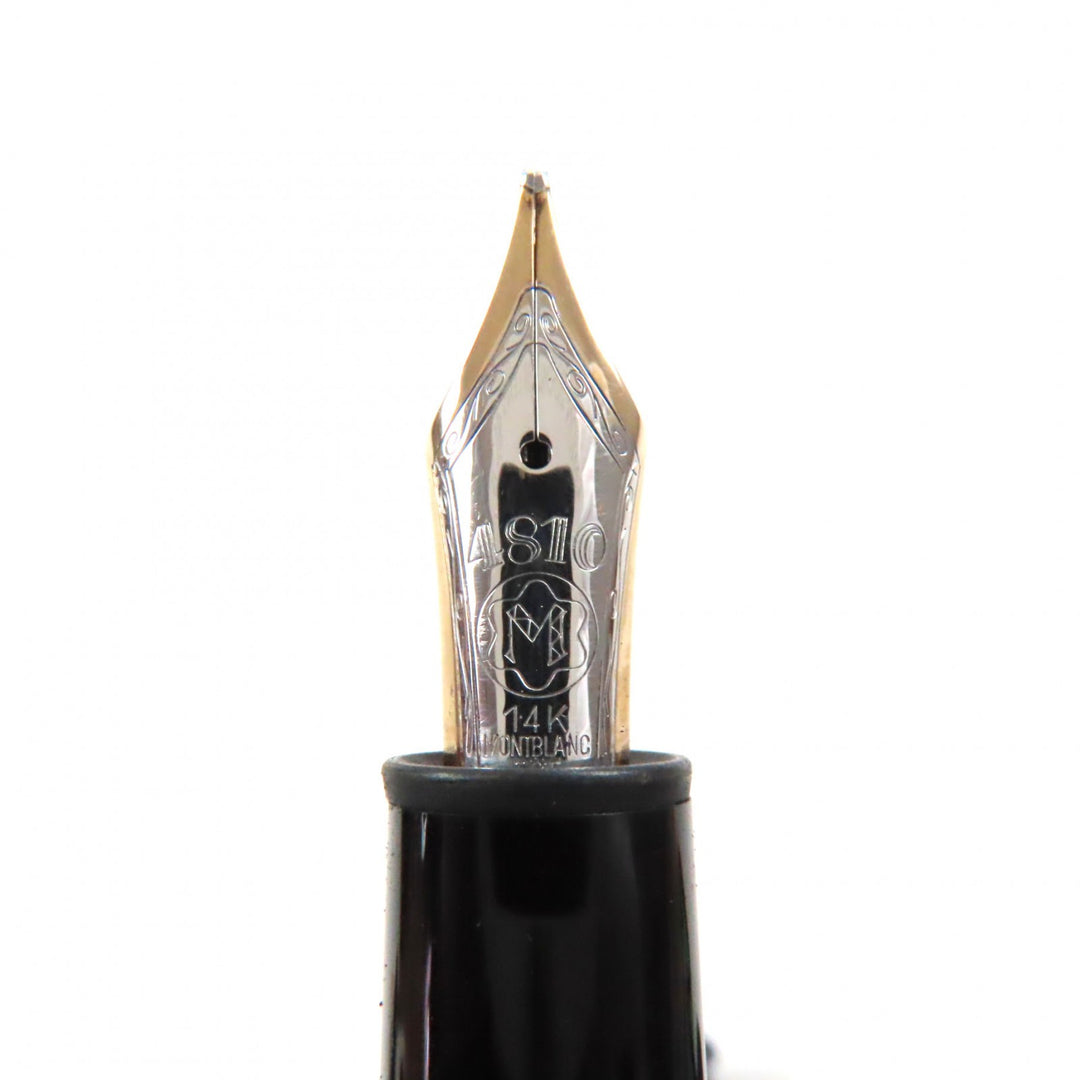 Great MONTBLANC fountain pen Meisterstuck 146 white star Black gold 14K mens