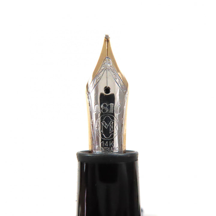 Great MONTBLANC fountain pen Meisterstuck 146 white star Black gold 14K mens