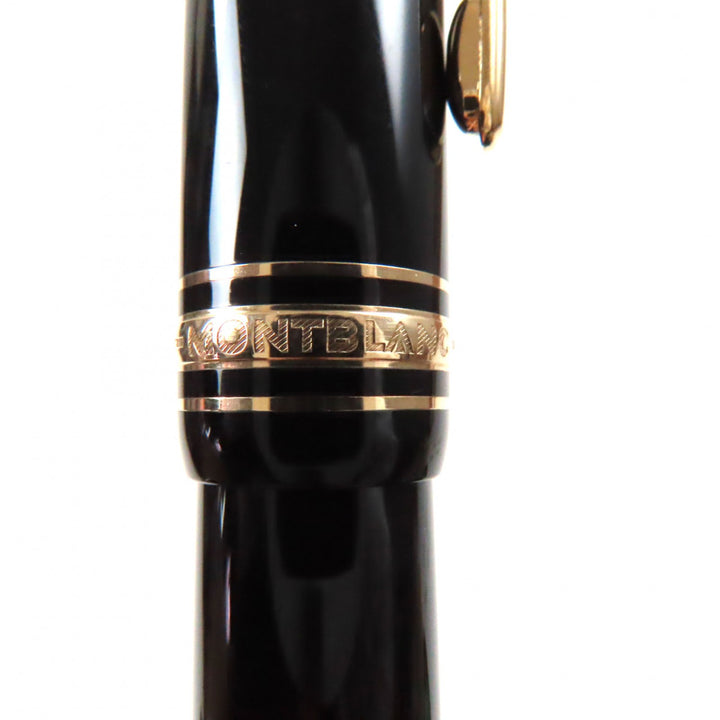 Great MONTBLANC fountain pen Meisterstuck 146 white star Black gold 14K mens