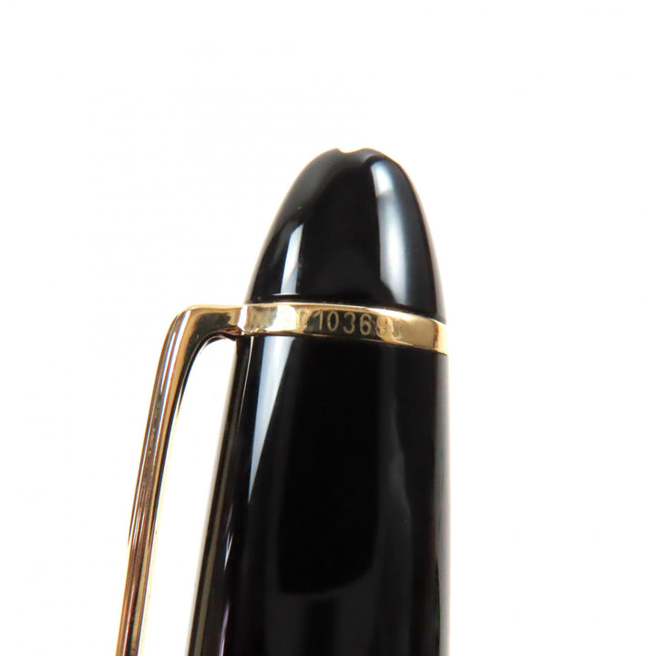 Great MONTBLANC fountain pen Meisterstuck 146 white star Black gold 14K mens