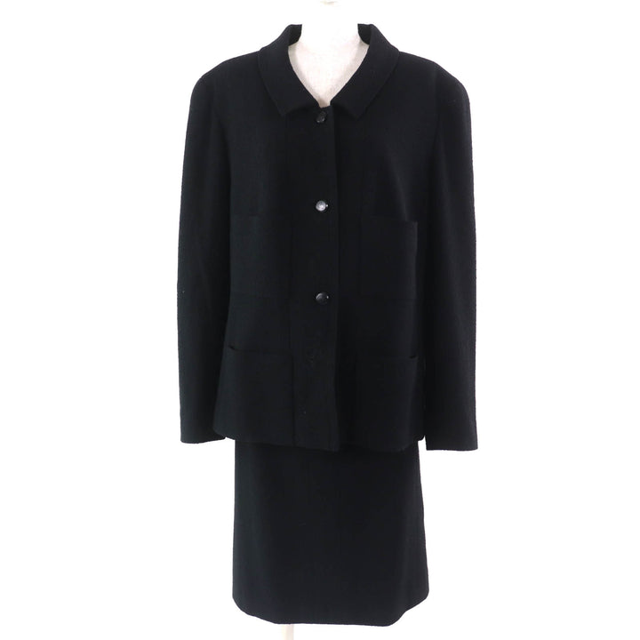 Excellent CHANEL two-piece set COCO Mark Button Wool Tweed Jacket Skirt 48 98A P11506