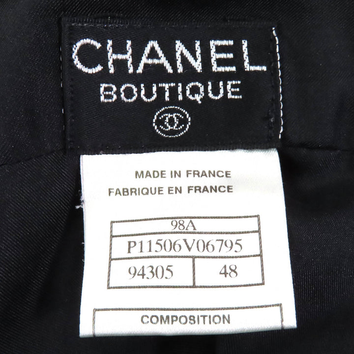 Excellent CHANEL two-piece set COCO Mark Button Wool Tweed Jacket Skirt 48 98A