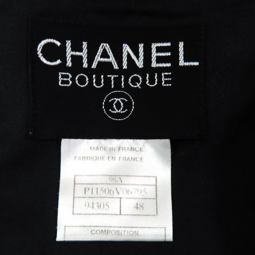 Excellent CHANEL two-piece set COCO Mark Button Wool Tweed Jacket Skirt 48 98A
