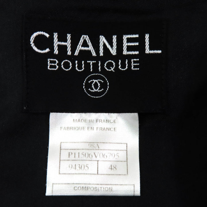 Excellent CHANEL two-piece set COCO Mark Button Wool Tweed Jacket Skirt 48 98A