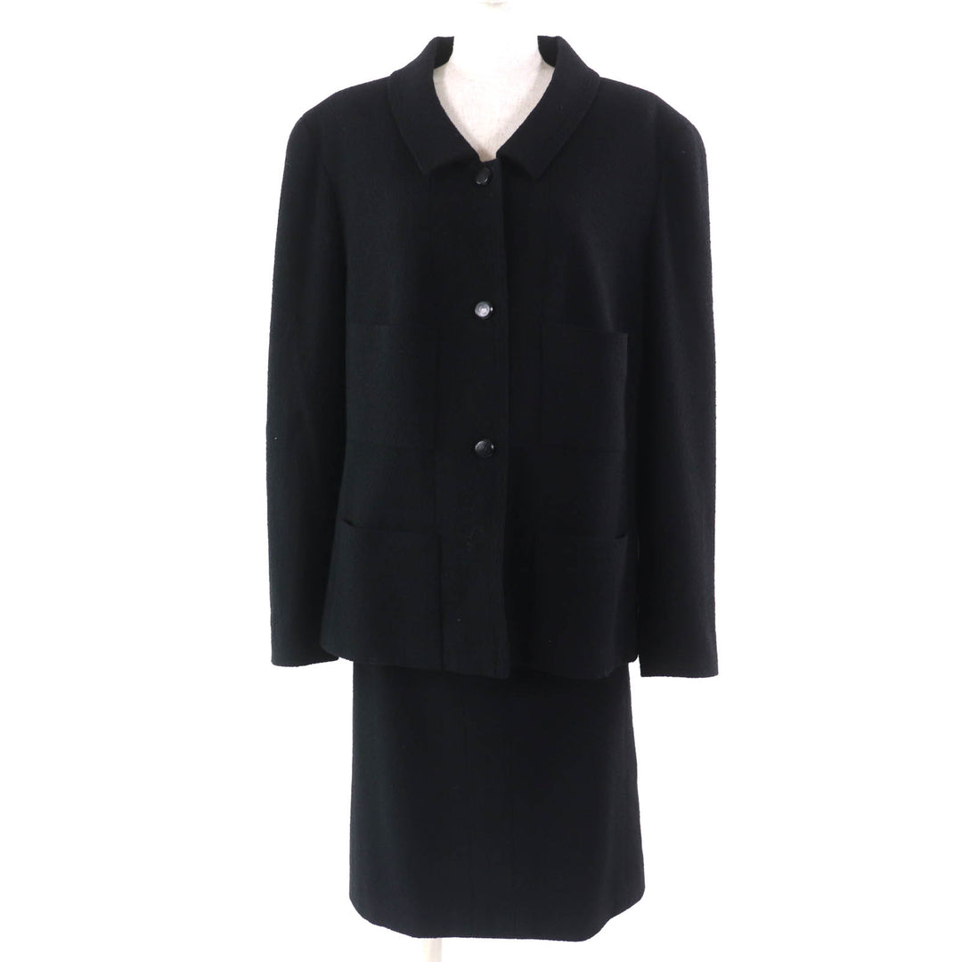 Excellent CHANEL two-piece set COCO Mark Button Wool Tweed Jacket Skirt 48 98A