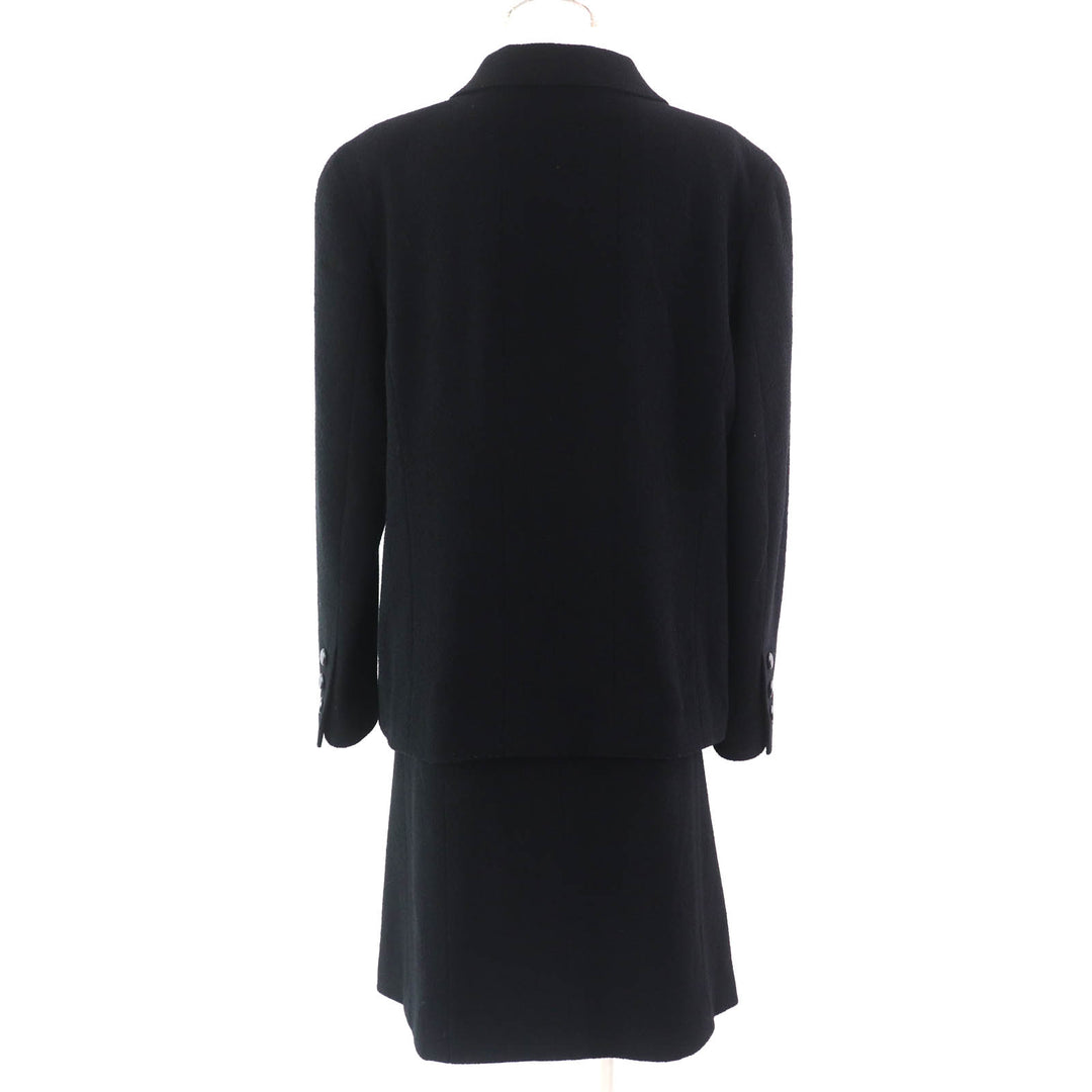 Excellent CHANEL two-piece set COCO Mark Button Wool Tweed Jacket Skirt 48 98A