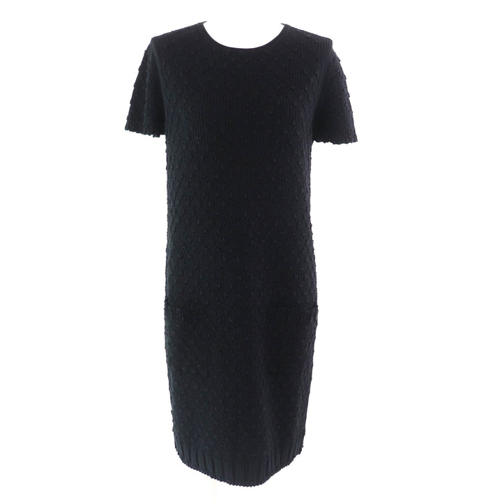 Great CHANEL one piece COCO MarkMetal All-Woven Pattern Short Sleeve Knit 42