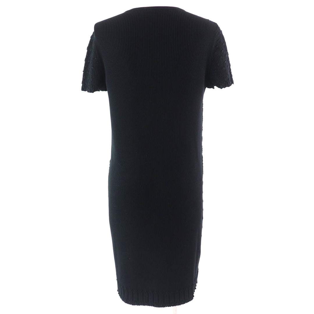 Great CHANEL one piece COCO MarkMetal All-Woven Pattern Short Sleeve Knit 42